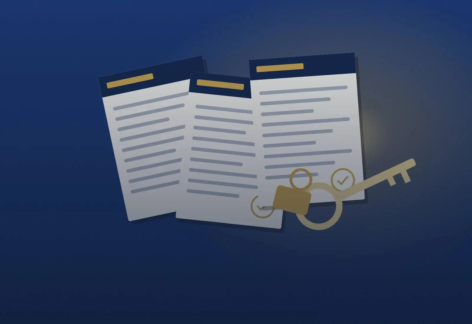 Landlord certificates and house keys on a desk